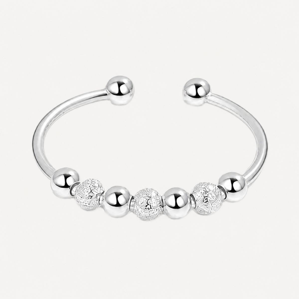 The Silver Sliding Bead Ring by Spinly