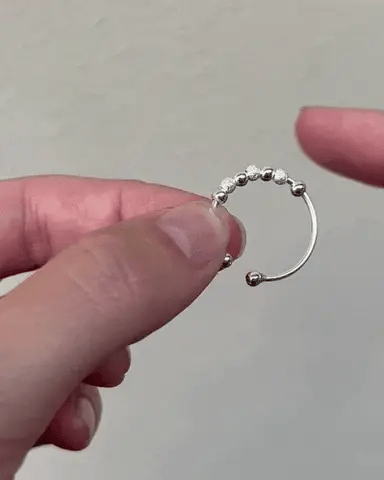The Silver Sliding Bead Ring by Spinly