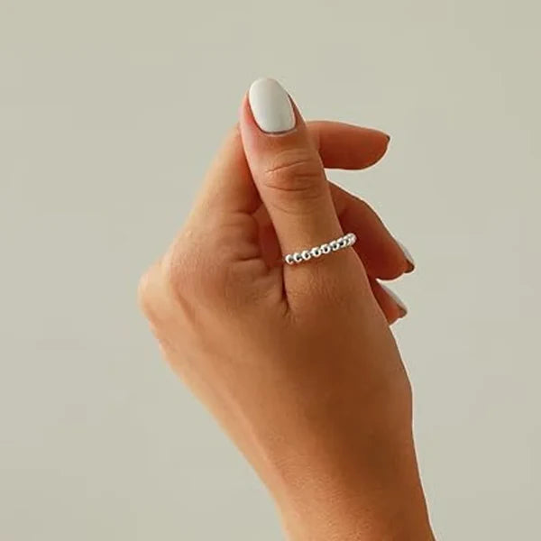 The Serenity Bead Ring by Spinly – Silver