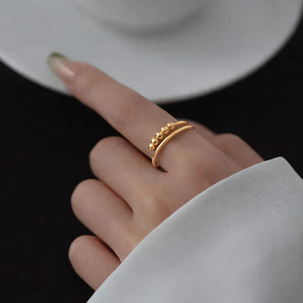 The Serenity Bead Ring by Spinly – Gold