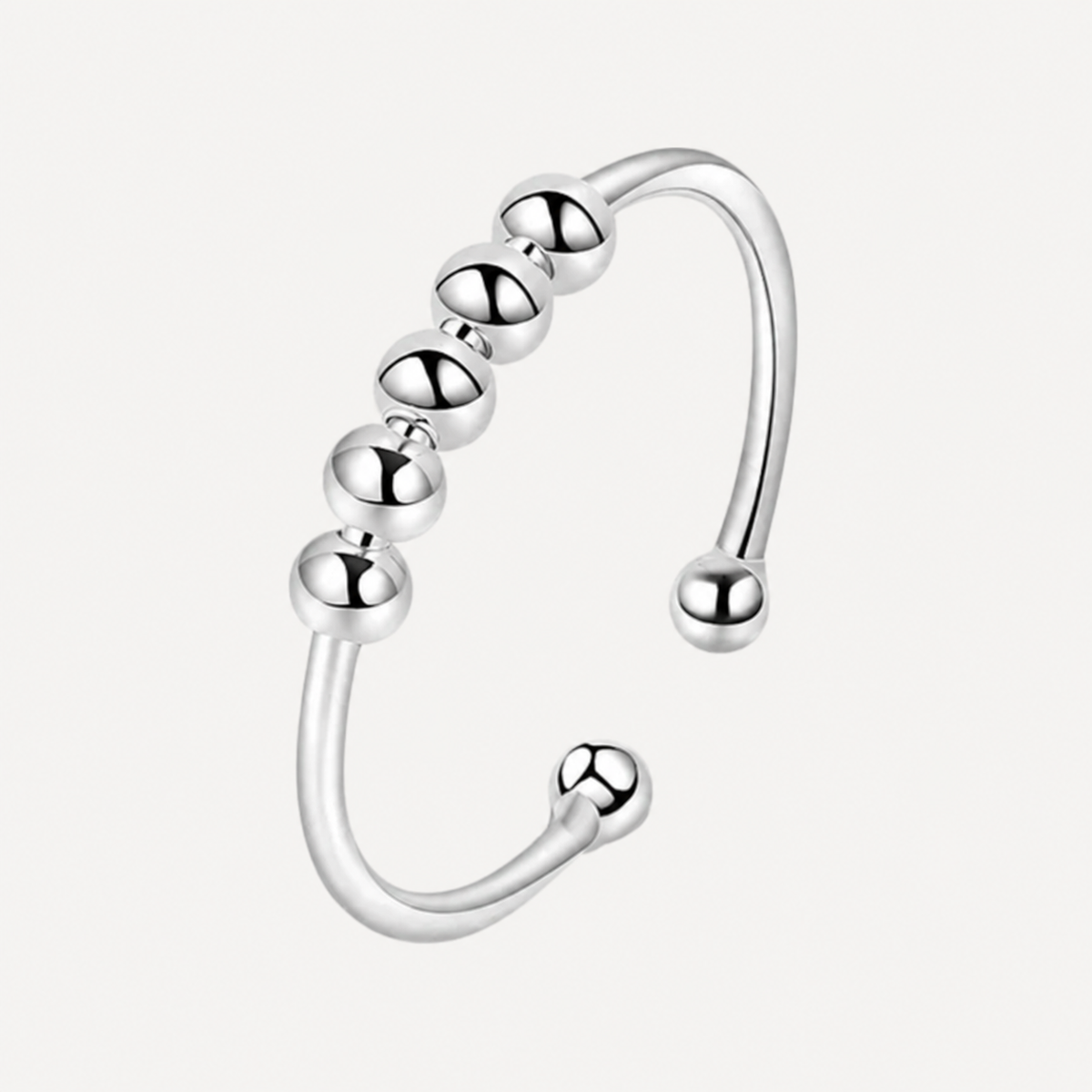 The Serenity Bead Ring by Spinly – Silver