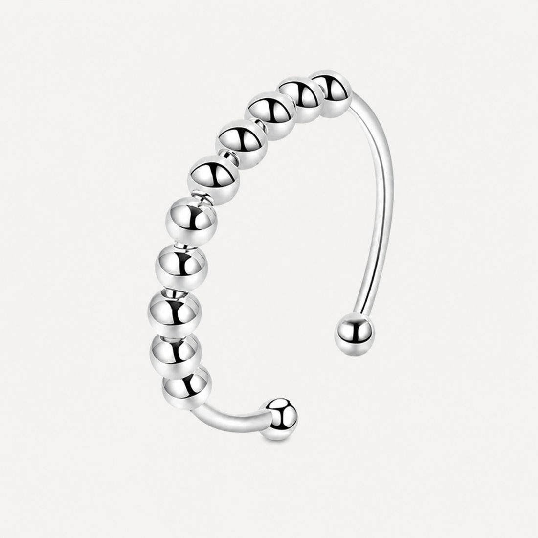 The Serenity Bead Ring by Spinly – Silver