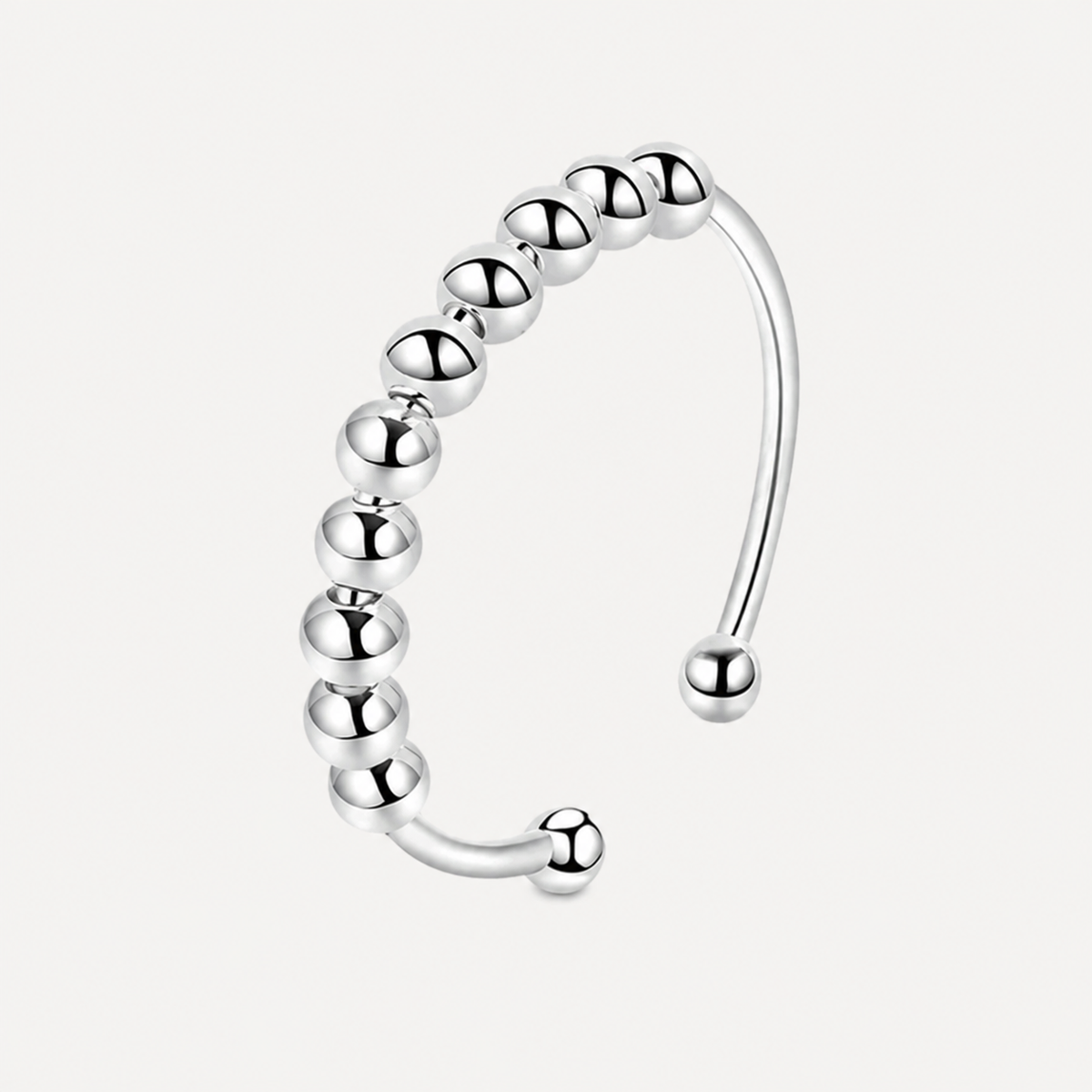 The Serenity Bead Ring by Spinly – Silver