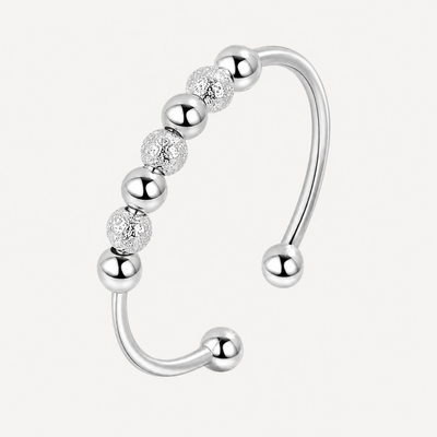 The Silver Sliding Bead Ring by Spinly