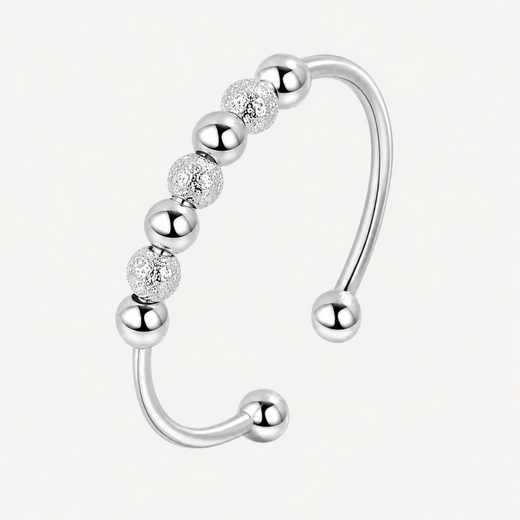The Silver Sliding Bead Ring by Spinly