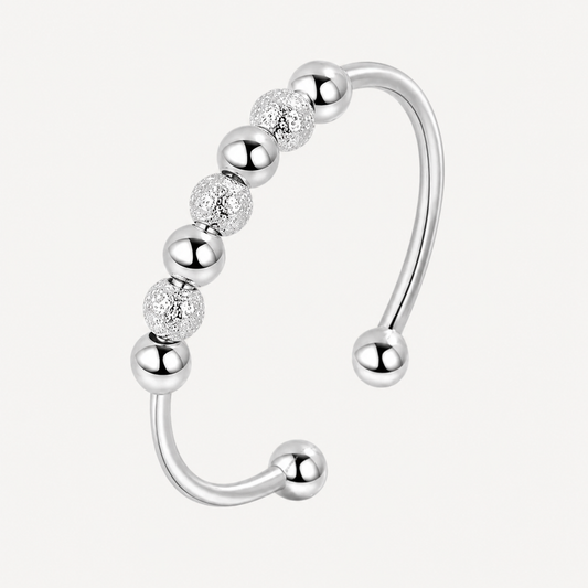 The Silver Sliding Bead Ring by Spinly