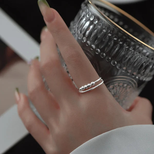 The Serenity Bead Ring by Spinly – Silver