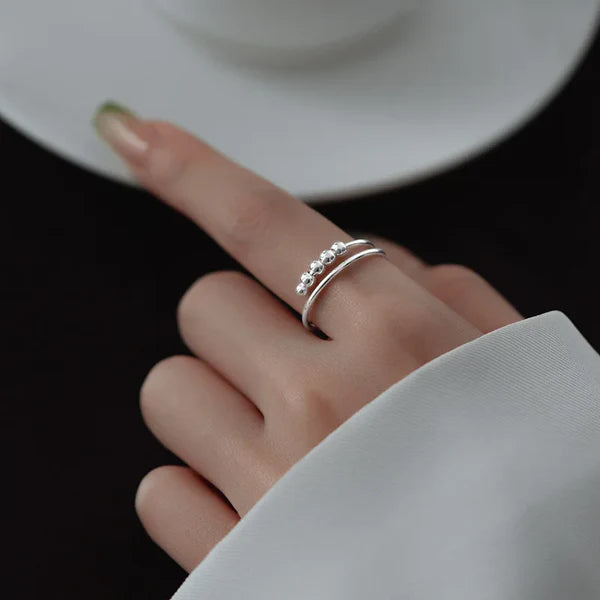 The Serenity Bead Ring by Spinly – Silver